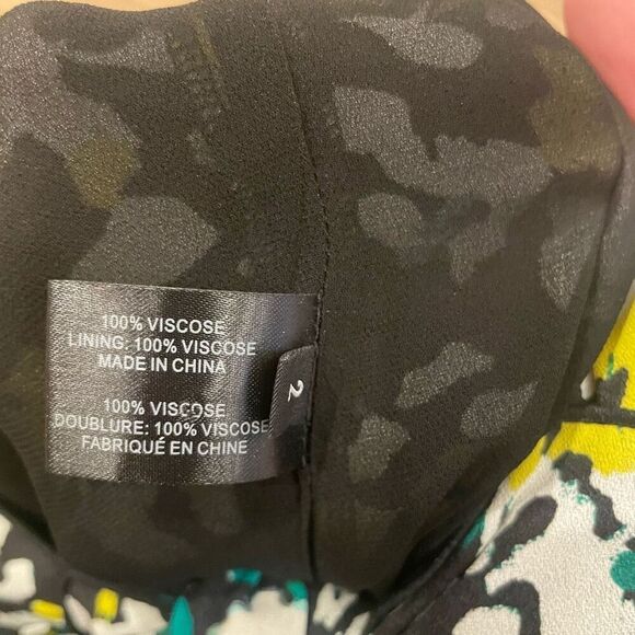 Proenza Schouler Yellow Floral Crepe Knot Midi Dress V-Neck Long Sleeve Size 2 - Picture 14 of 14